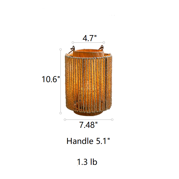 Rope & Paper Lantern Candle Holder — Natural Hemp
