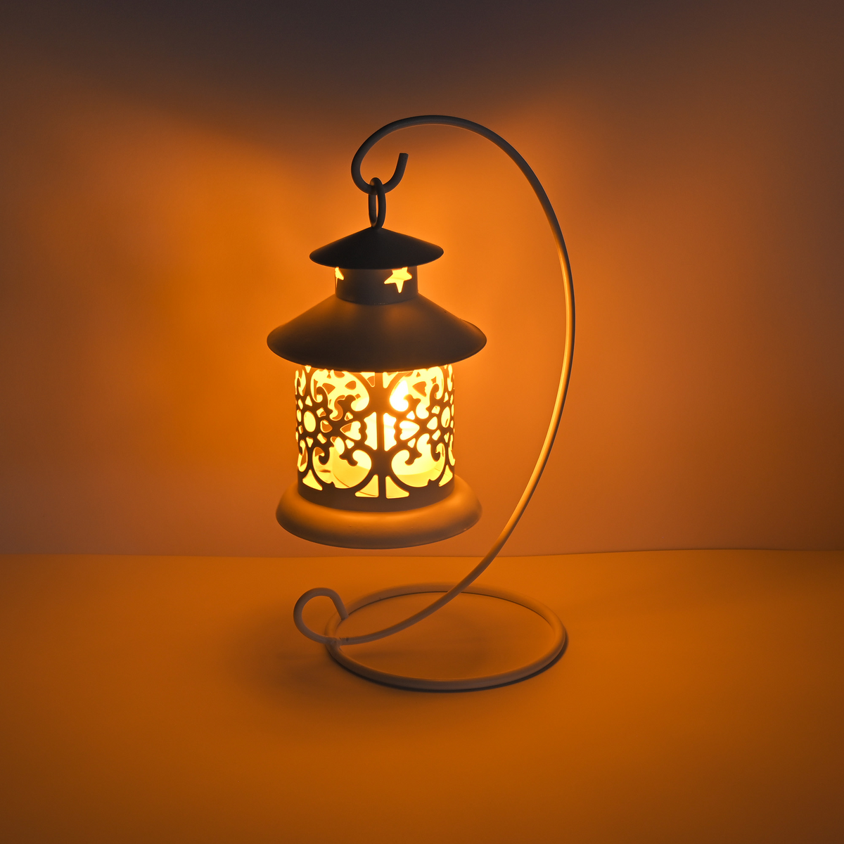 Hanging Lantern Candle Holder with Stand — Moroccan Style