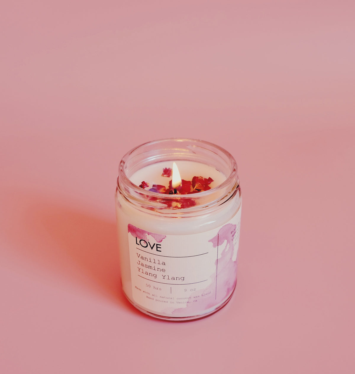 Love Petals Candle — Hand-Poured Rose Petal (Warm Floral)